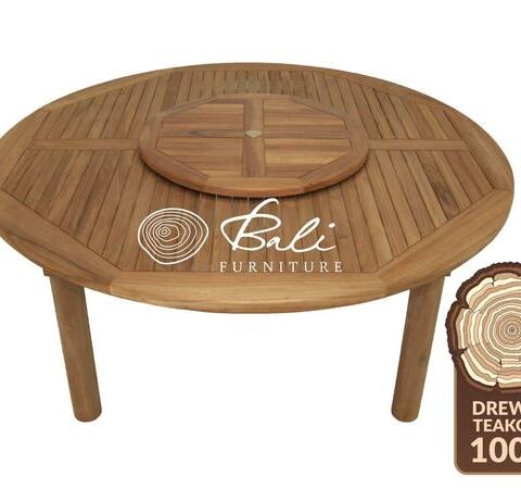 Stół okrągły 150 - lite drewno teakowe
